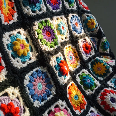 wickedafstore Handmade Boho Crochet Blanket