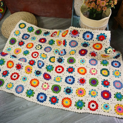 wickedafstore Handmade Boho Crochet Blanket