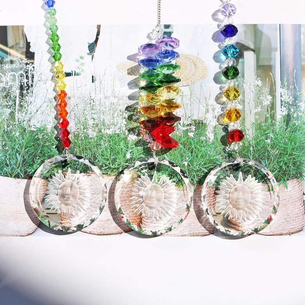 wickedafstore Handmade Crystal Glass Chakra Charm