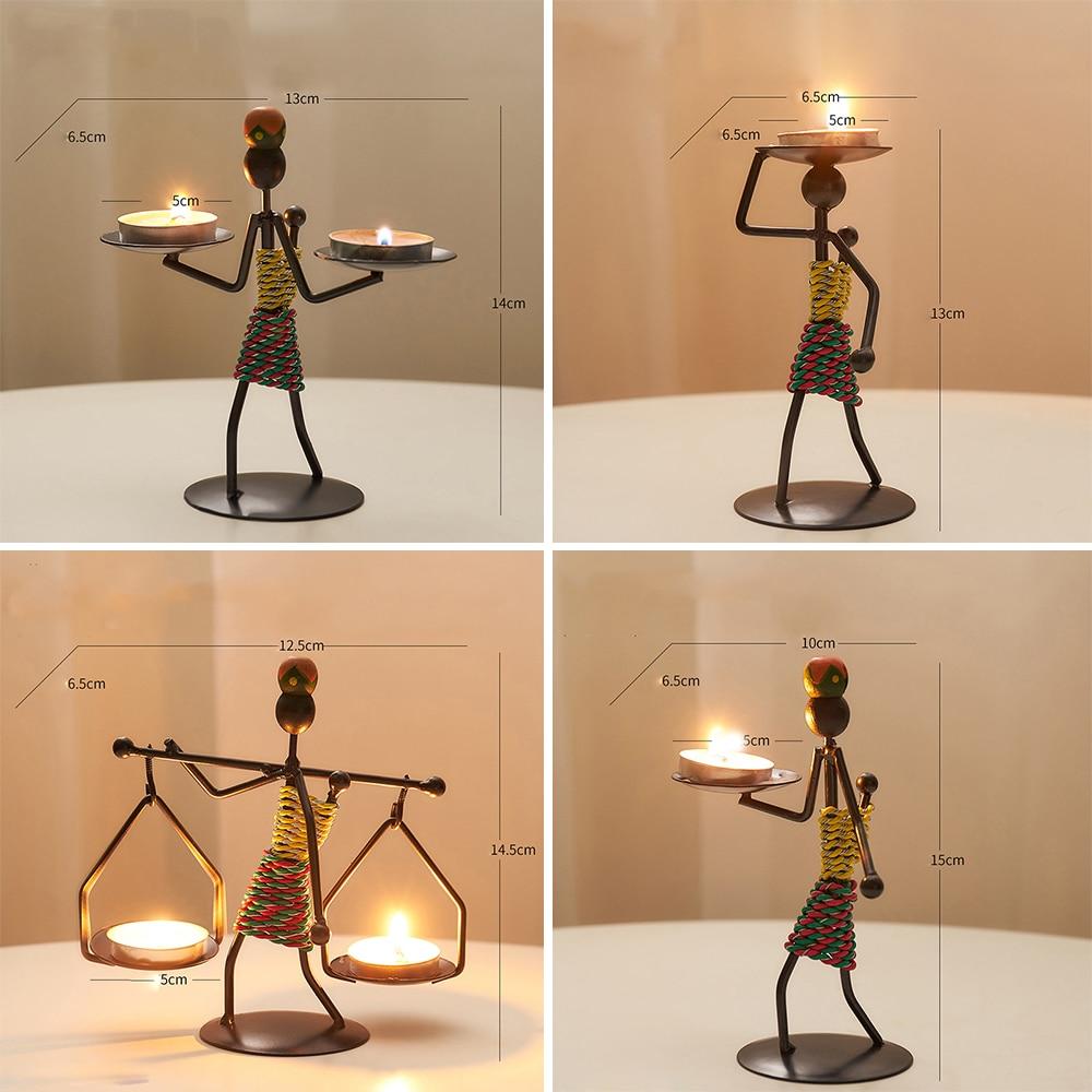 Handmade Figurines Metal Candlesticks