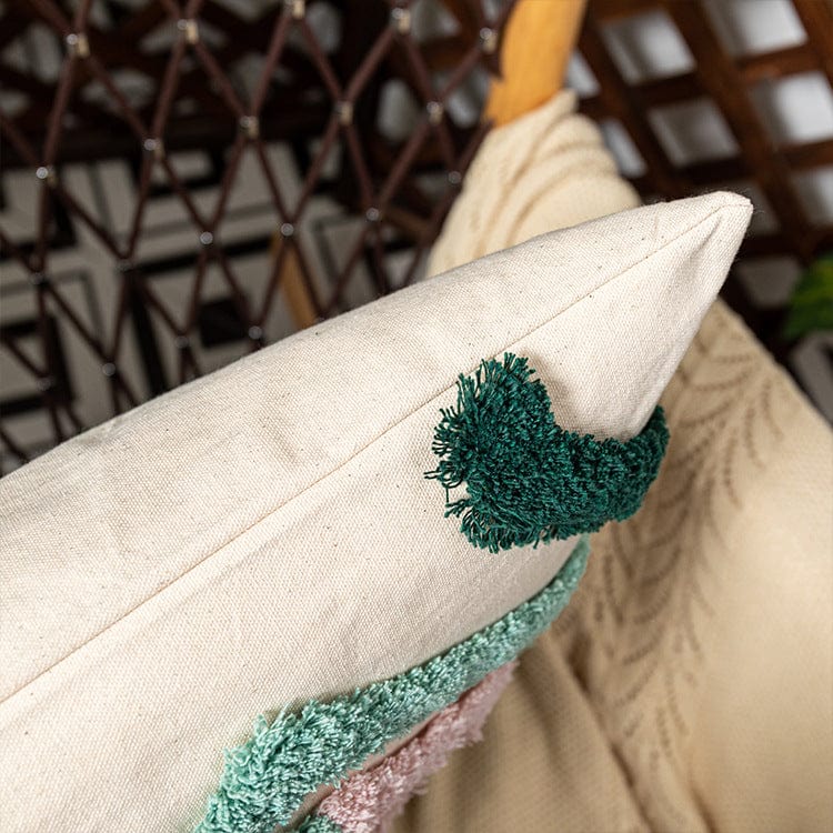 wickedafstore Handmade Green Tufted Pillow Cover