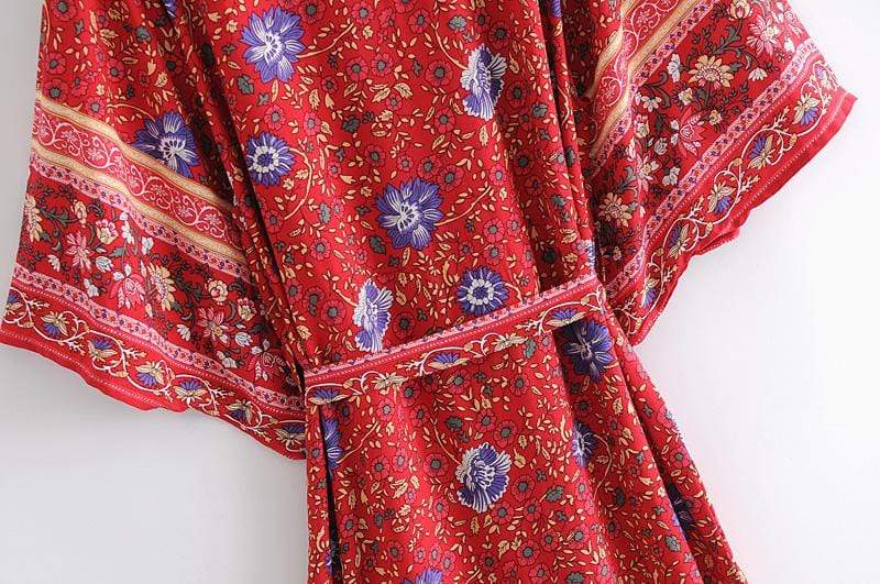 Harper Red Floral Kimono – wickedafstore