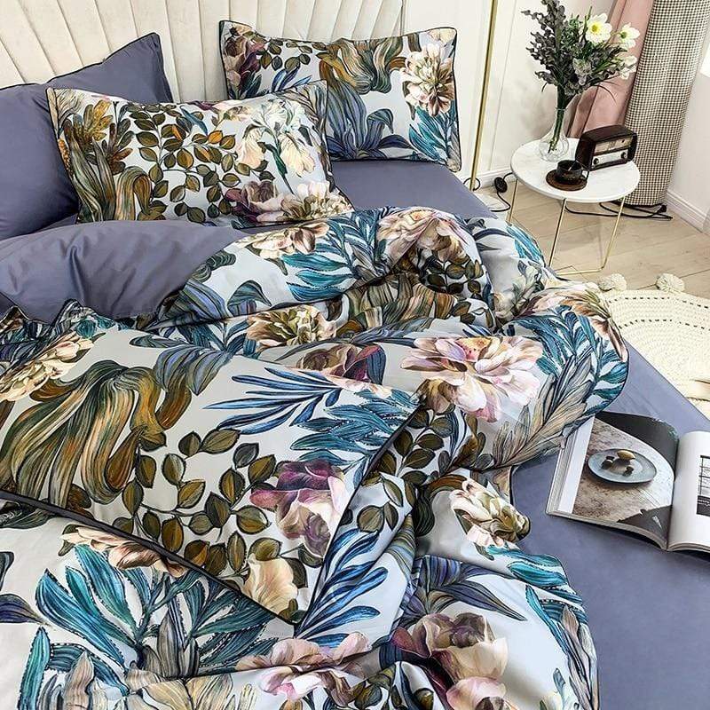 wickedafstore HD printed Birds Branch printed Premium Egyptian cotton Silky Soft Duvet Cover Family size US King Queen Size Bedding Set 4/6Pcs