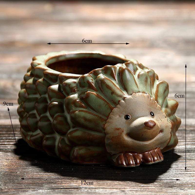 wickedafstore Hedgehog Animal Shaped Mini Flower Pots