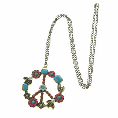 wickedafstore Hippie Peace Wreath Necklace