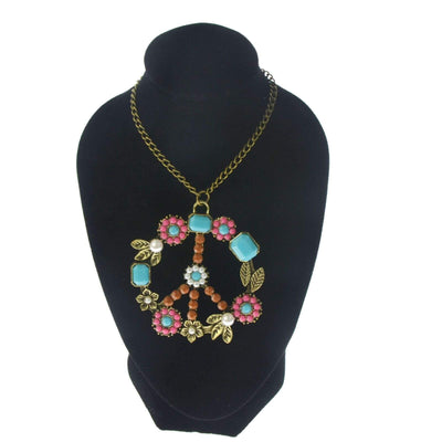 wickedafstore Hippie Peace Wreath Necklace