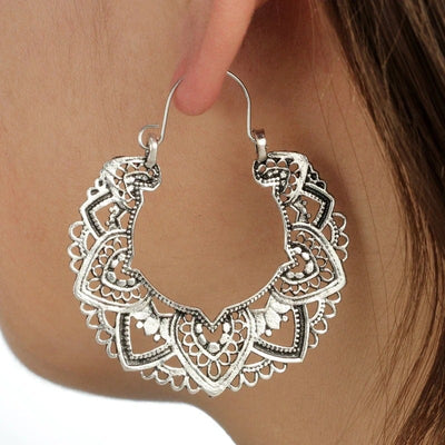 wickedafstore Hollow Out Hoop Boho Earrings