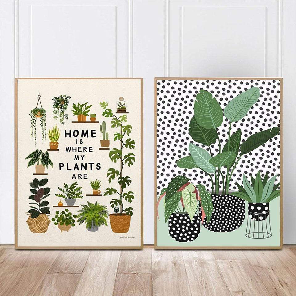 wickedafstore Home is Where My Plants Are Wall Art