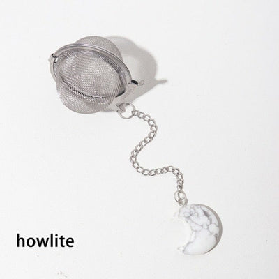 wickedafstore Howlite Crystal Moon Tea Filter