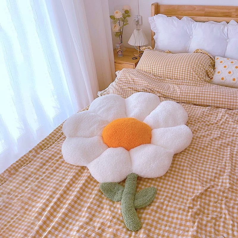 Flower Shape Throw Pillow Cushion Plush For Sofa Bed Cute Soft