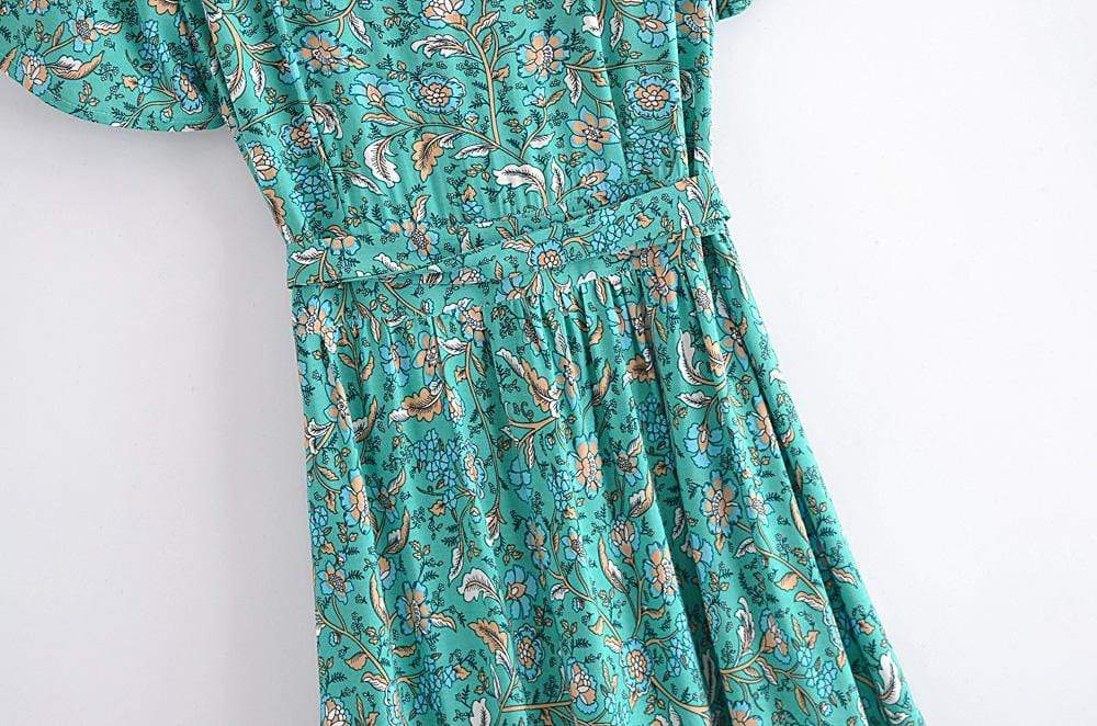 wickedafstore Jacinda Vintage Floral Maxi Dress