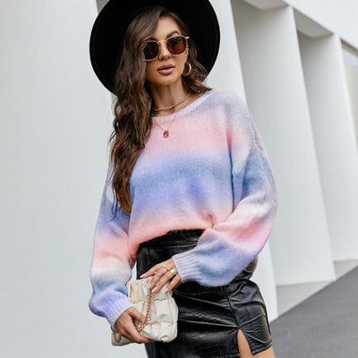 wickedafstore Journee Gradient Color Knitted Sweater