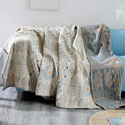 wickedafstore Junwell 100% Cotton Muslin Summer Blanket Bed Sofa Travel Breathable Chic Bohemia Large Soft Throw Blanket Para Blanket