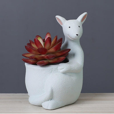 wickedafstore Kangaroo Ceramic Flower Pot
