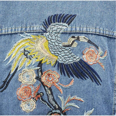 wickedafstore Kezia Crane Embroidery Denim Jacket