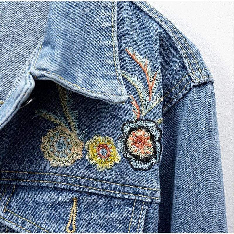 wickedafstore Kezia Crane Embroidery Denim Jacket