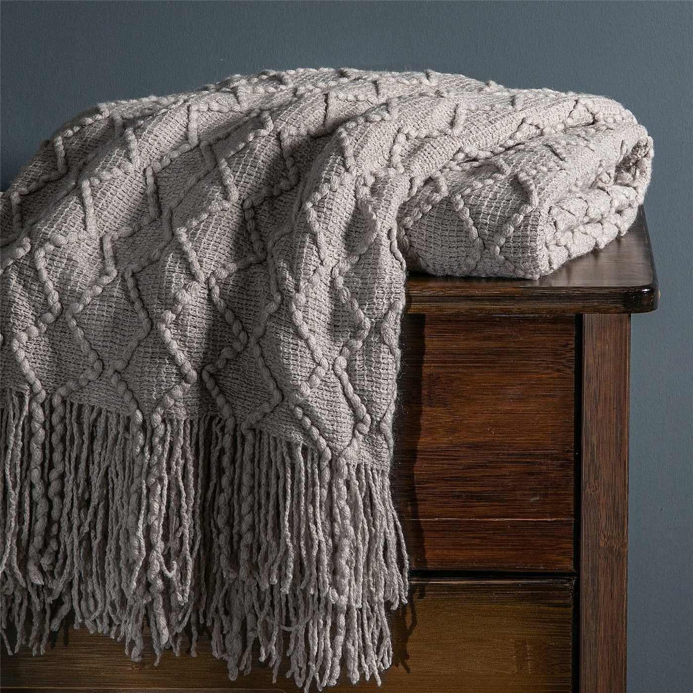 wickedafstore Khaki / 130cm x 150cm/51.18'' x 59'' Electra Knitted Blanket