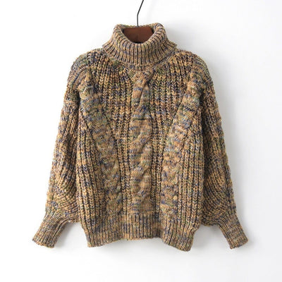 wickedafstore Khaki / One Size Icelyn Turtleneck Knitted Sweater