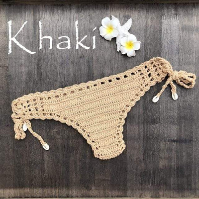 wickedafstore Khaki / S Dylla Crochet Bikini Bottom