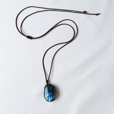 wickedafstore Labradorite Amulet Pendant Necklace