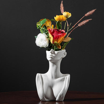 wickedafstore Lady Portrait / L Face Portrait Flower Vase