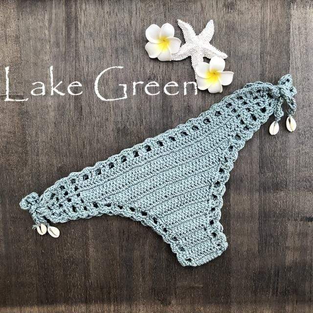 wickedafstore Lake Green / S Dylla Crochet Bikini Bottom