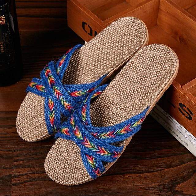 wickedafstore LanhuaJiaocha / 35 Summer Cross-tied Comfy Sandals
