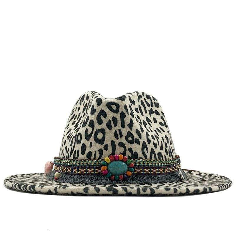 wickedafstore Leopard Print Jazz Hat