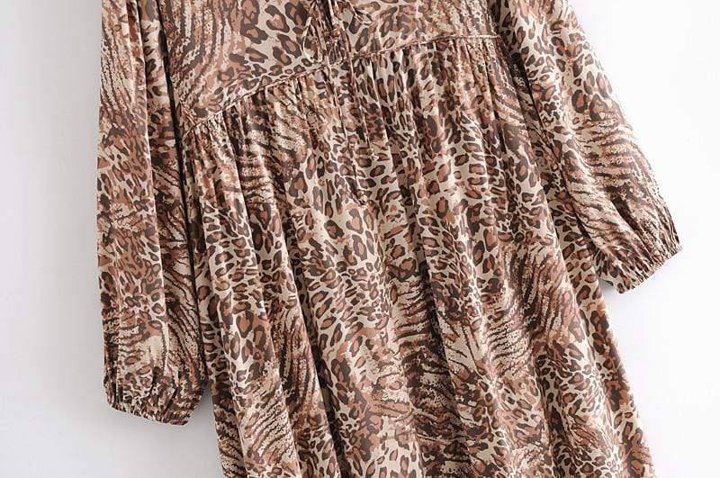 wickedafstore Leopard Print Maxi Dress