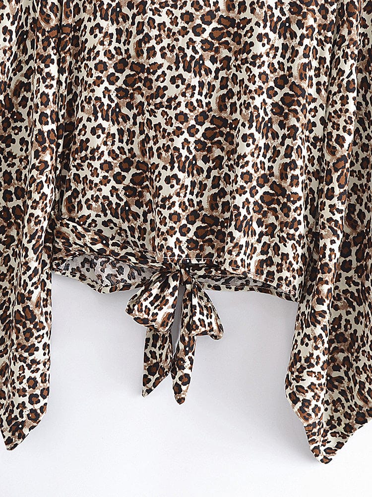 wickedafstore Leopard Short Boho Kimono