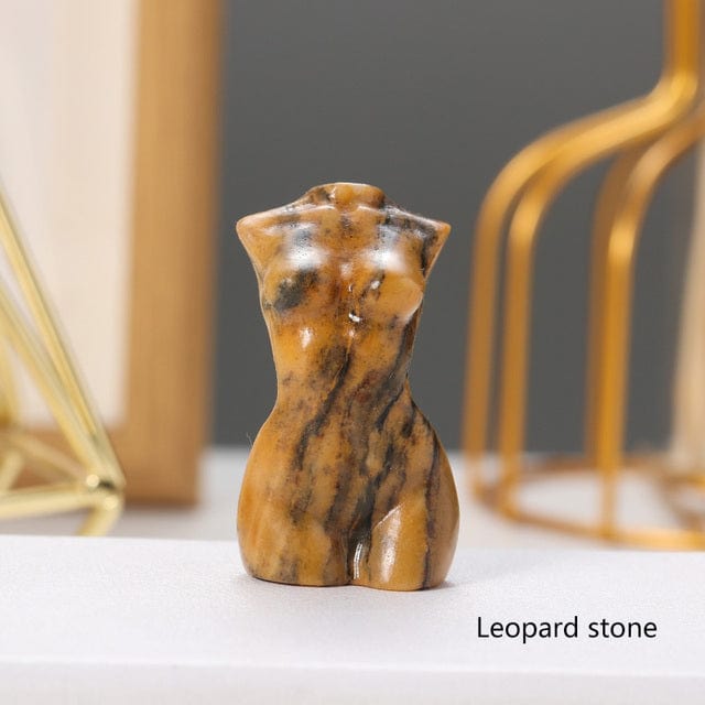 wickedafstore Leopard stone Goddess Silhouette Crystal Statue
