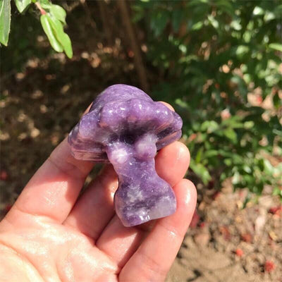 wickedafstore Lepidolite Crystal Mushroom Ladies