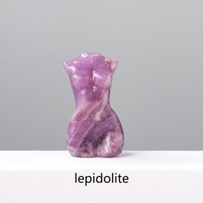 wickedafstore Lepidolite Goddess Silhouette Crystal Statue