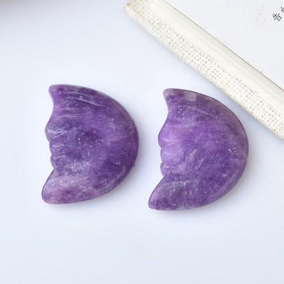 wickedafstore Lepidolite Moon Face Natural Crystals