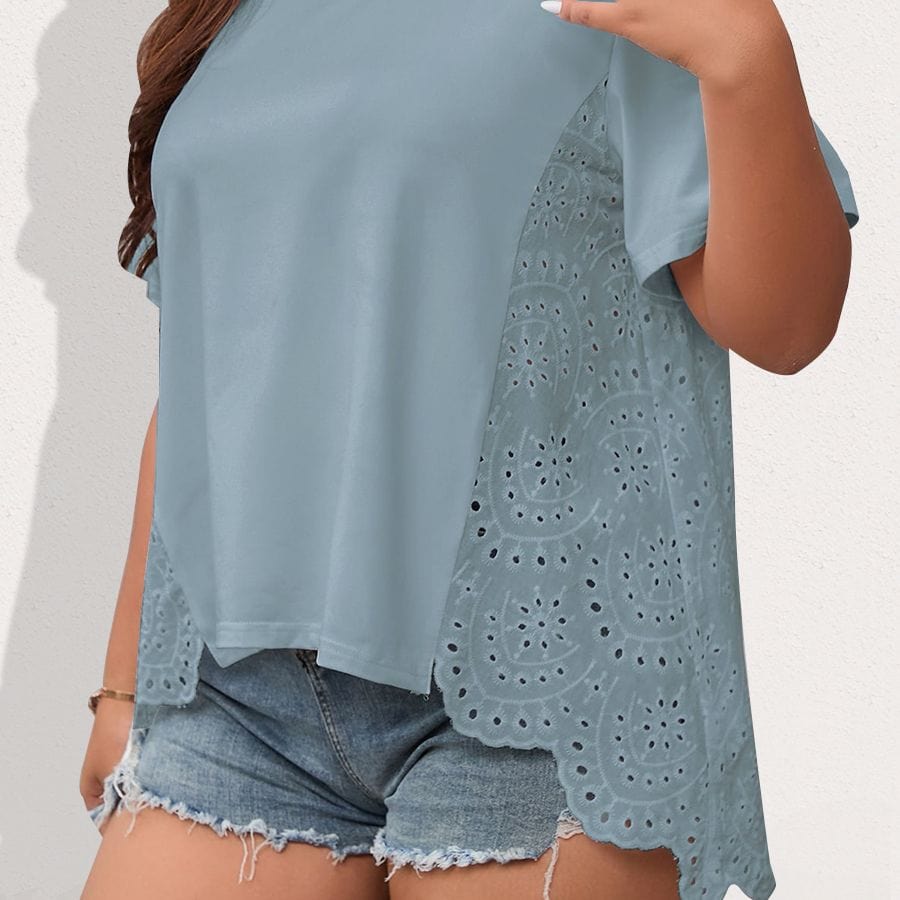 wickedafstore Light Blue / L / China Plus Size Venus Embroidery Tee