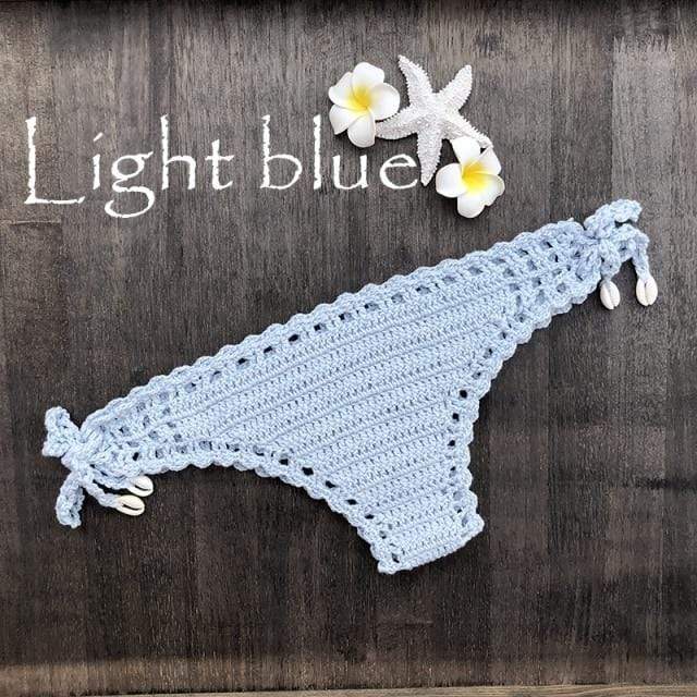 wickedafstore Light Blue / S Dylla Crochet Bikini Bottom