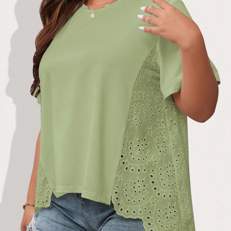 wickedafstore Light Green / L / China Plus Size Venus Embroidery Tee