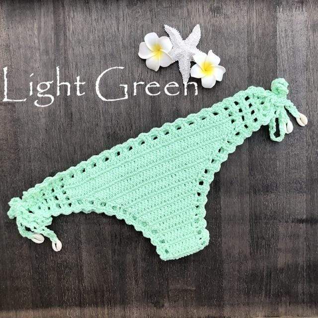 wickedafstore Light Green / S Dylla Crochet Bikini Bottom