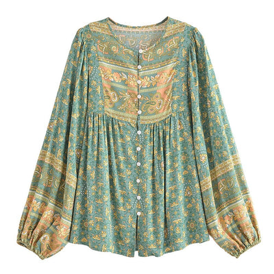 wickedafstore Light Green / S Nyra Boho Blouse ( 3 Colors )