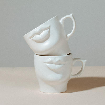 wickedafstore Lips White Ceramic Cup