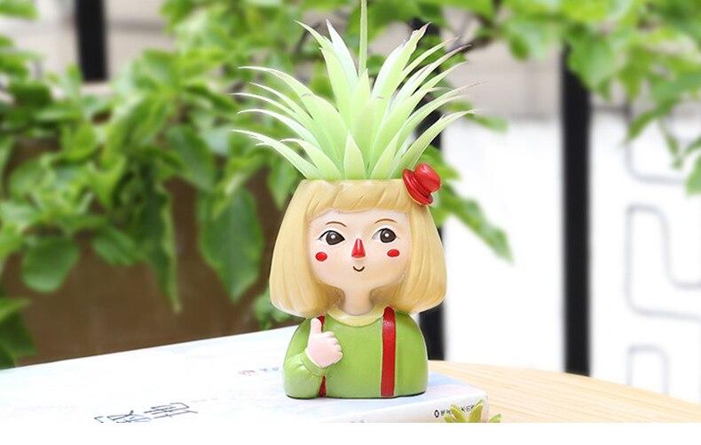 wickedafstore Little Blonde Girl Flower Pot