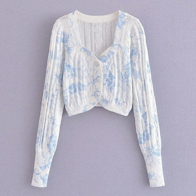 wickedafstore Luna Cropped Knitted Cardigan