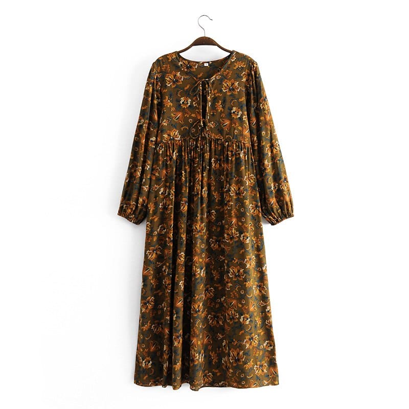 chinese dress ladies Malena Long Sleeve Boho Maxi Dress