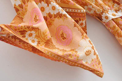 wickedafstore Manon Orange Floral Kimono