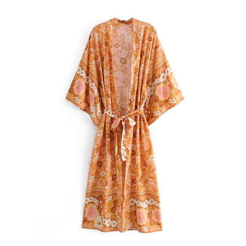 wickedafstore Manon Yellow Floral Kimono