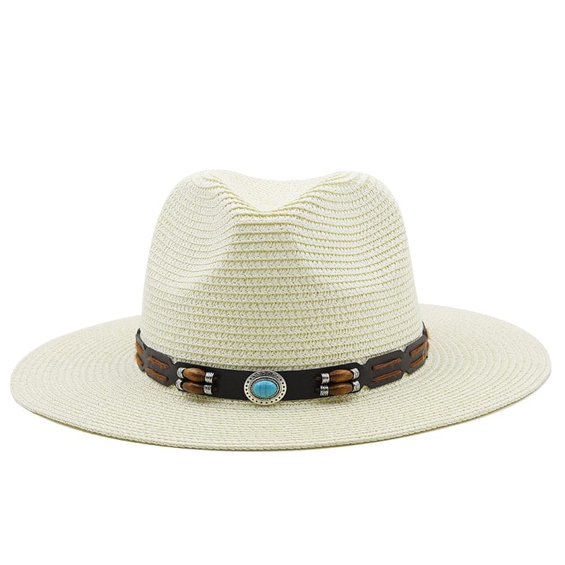 wickedafstore Milk white / 56-58CM Winifred Panama Fedora Straw Hat