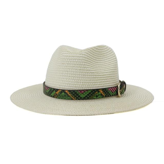 wickedafstore milk white / 58cm Panama Straw Hat