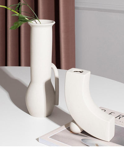 Minimalist White Flower Vases - wickedafstore