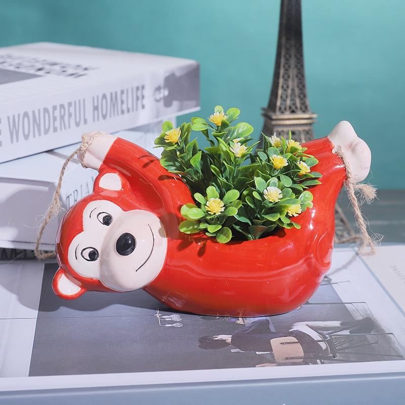 monkey plant pot Hanging Mini Animals Plant Pots