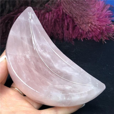 wickedafstore Moon Carved Shaped Rose Quartz Crystals